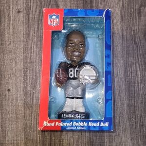 Jerry Rice NFL Genuine Hand Painted Bobble Head Doll Collectible Series Raiders